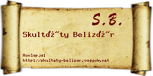 Skultéty Belizár névjegykártya